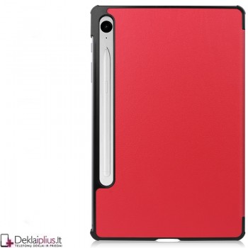 Dirbtinės odos atverčiamas dėklas - raudonas (Samsung Tab S9 (SM-X710-SM-X716/Tab S9 Fe (X510-X516B/Tab S10 Fe/Tab S10 Lite) Dirbtinės odos atverčiamas dėklas - raudonas (Samsung Tab S9 (SM-X710-SM-X716/Tab S9 Fe (X510-X516B/Tab S10 Fe/Tab S10 Lite)
